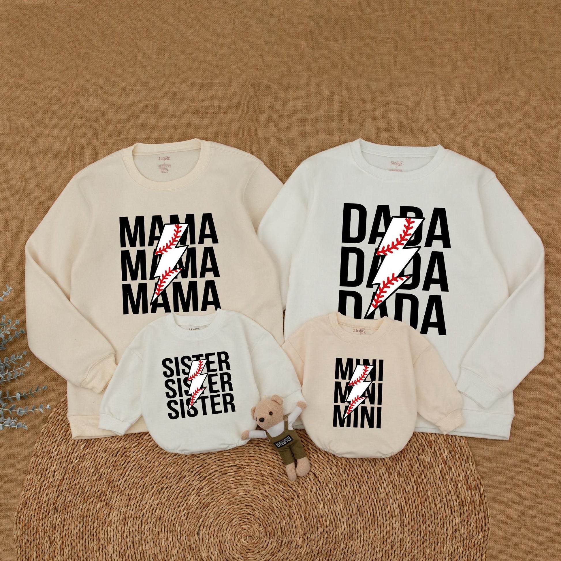 Matching Family Baseball Outfits: Custom Sweaters for Mom & Baby