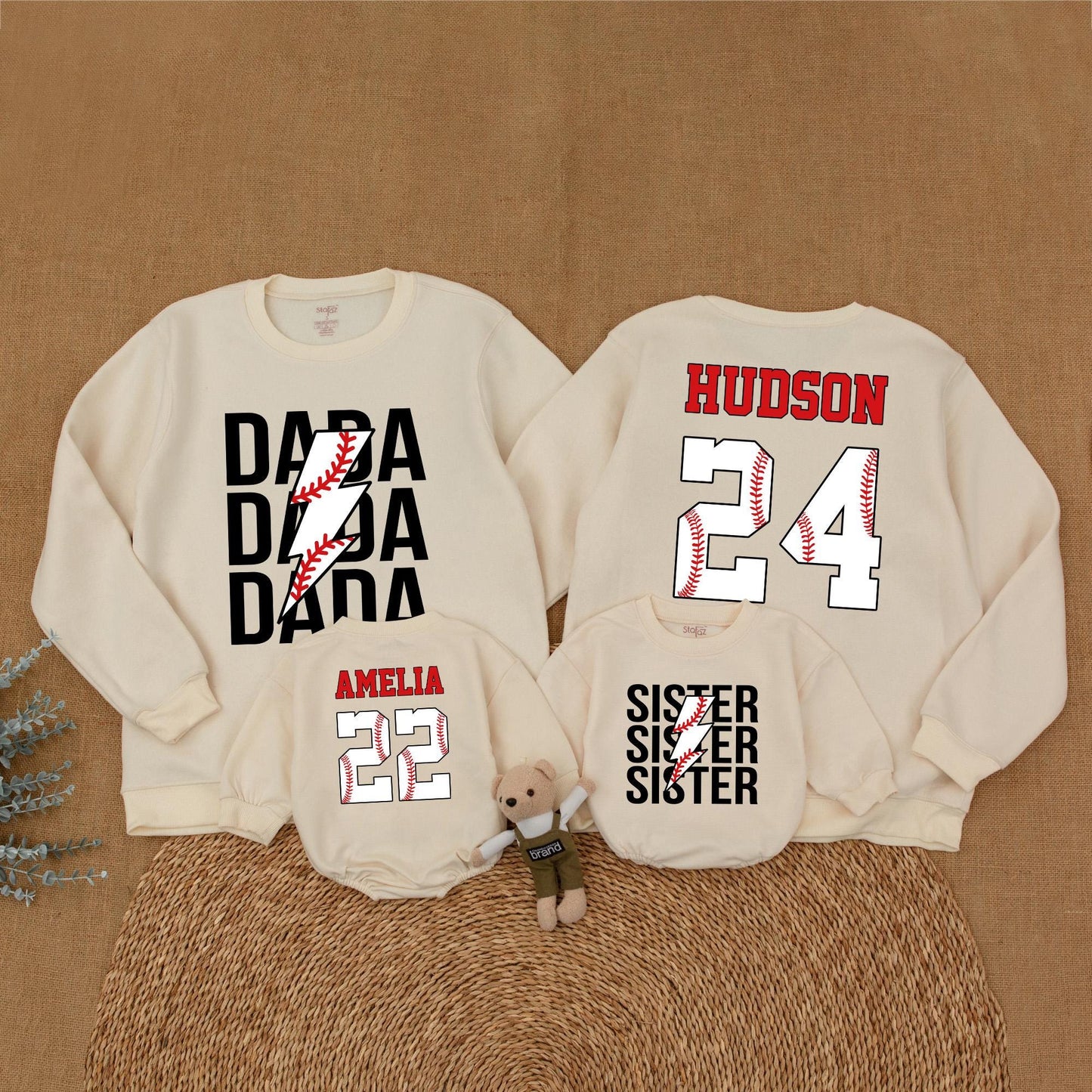 Matching Family Baseball Outfits: Custom Sweaters for Mom & Baby