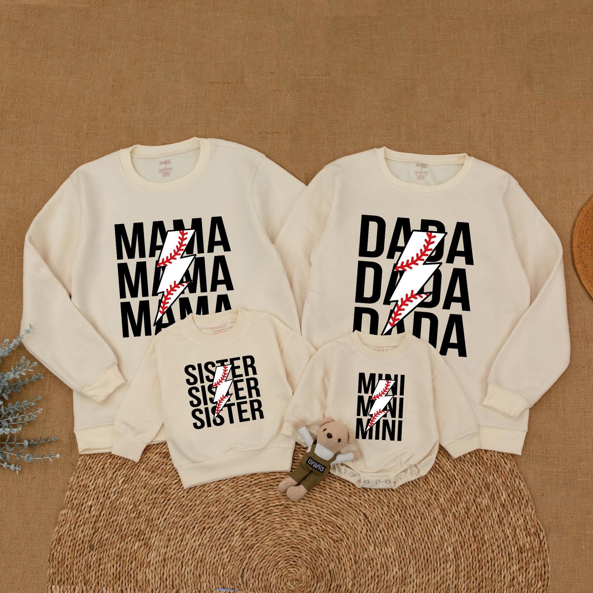 Matching Family Baseball Outfits: Custom Sweaters for Mom & Baby