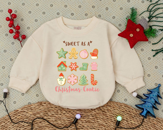 Vintage Christmas Baby Romper & Sweatshirt: Cute Holiday Outfit