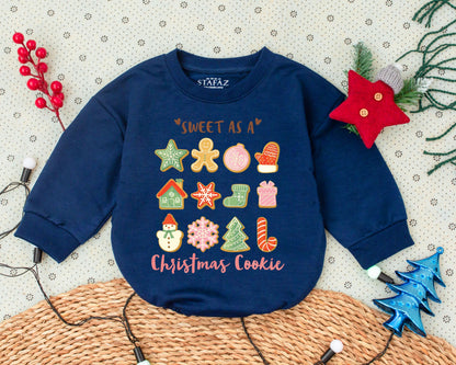 Vintage Christmas Baby Romper & Sweatshirt: Cute Holiday Outfit