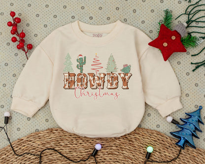 Western Holiday Romper: Baby’s First Xmas Outfit & Shower Gift