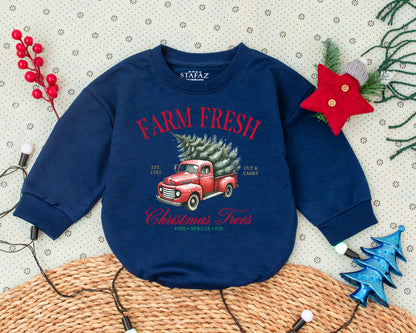 Christmas Truck Romper: Baby Shower Gift & First Holiday Outfit