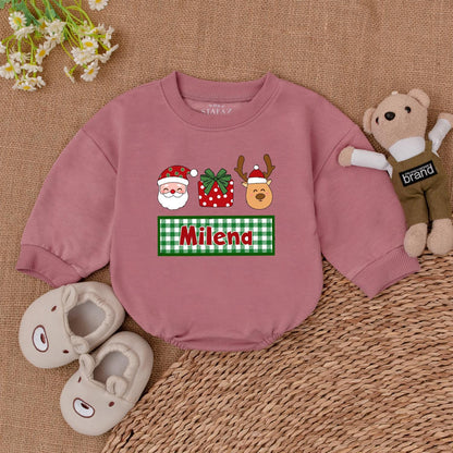 Custom Christmas Baby Romper | 1st Holiday Outfit & Baby Shower Gift