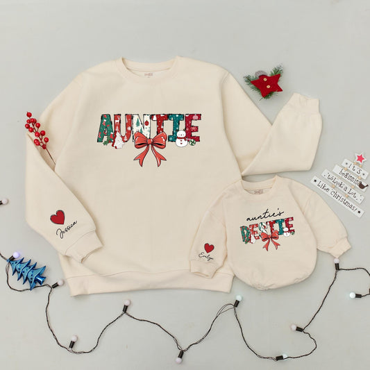 Auntie & Bestie Christmas Shirts: Trendy Family Matching Sweaters