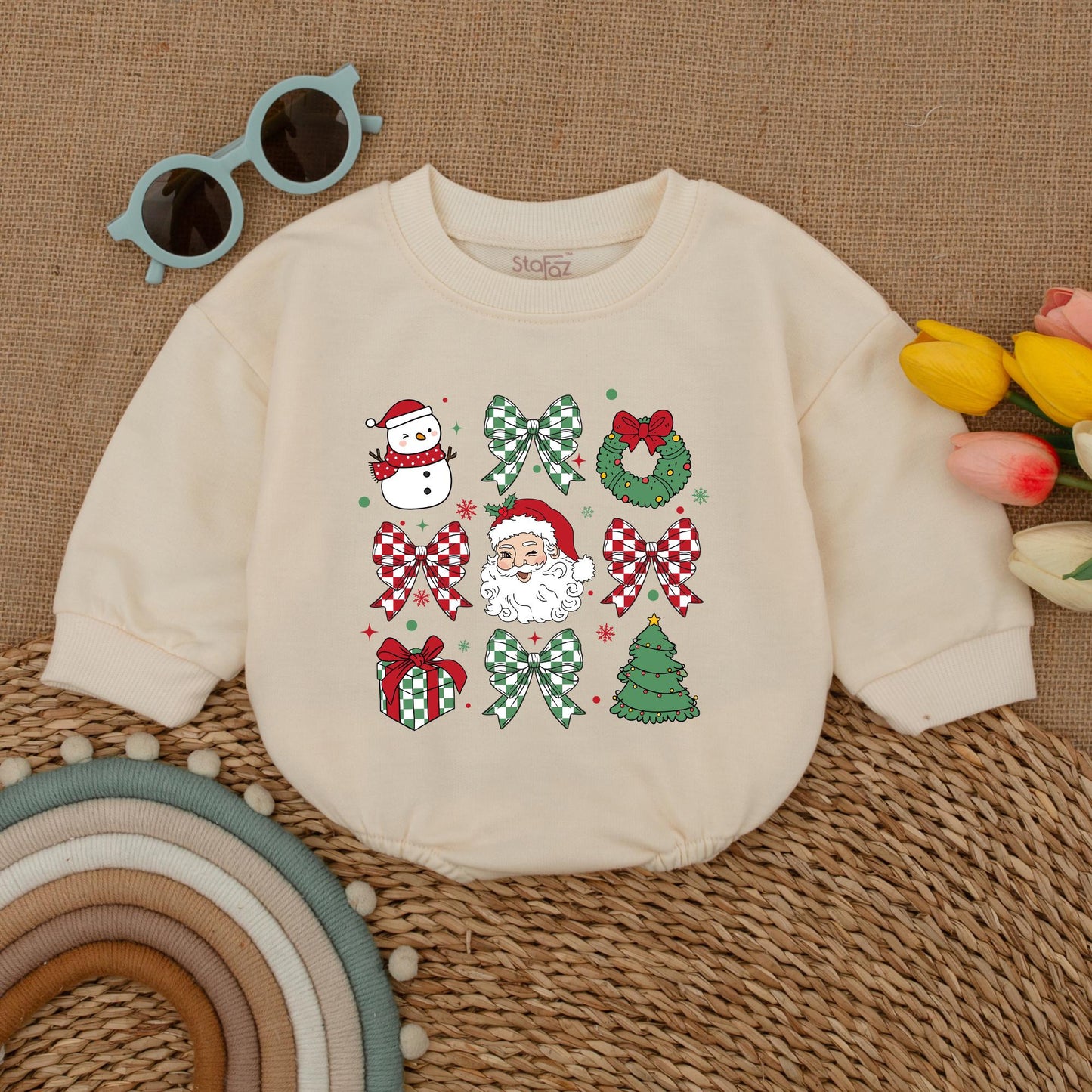 Adorable Vintage Santa Baby Romper - Perfect First Christmas Outfit