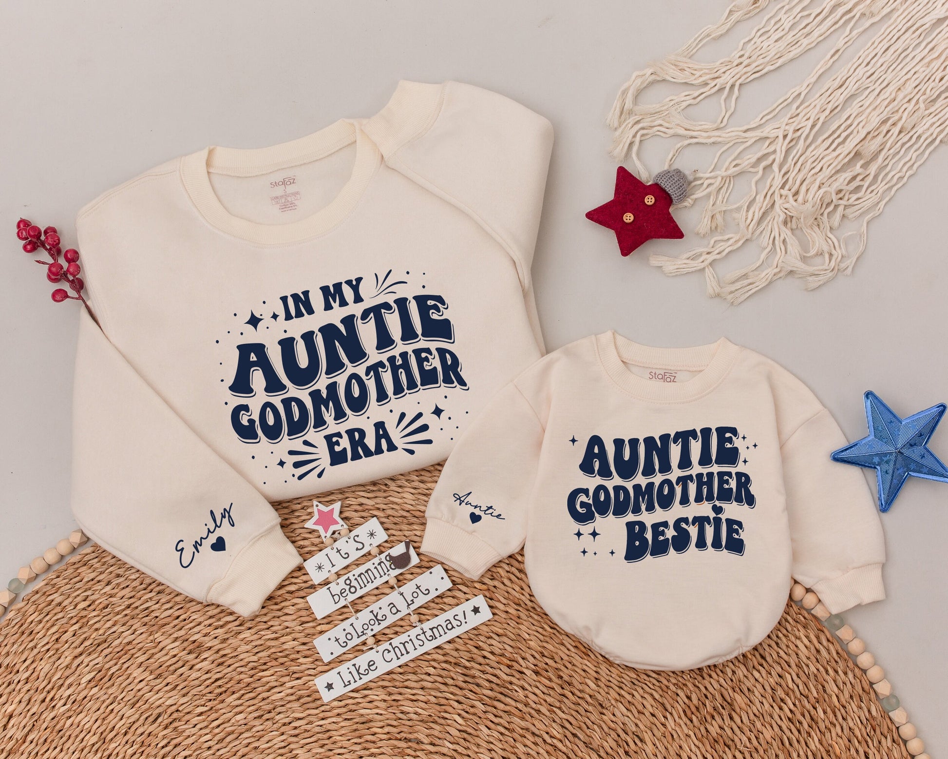 Godmother Auntie Bestie Shirt: Funny Gift Sweater for Family Love