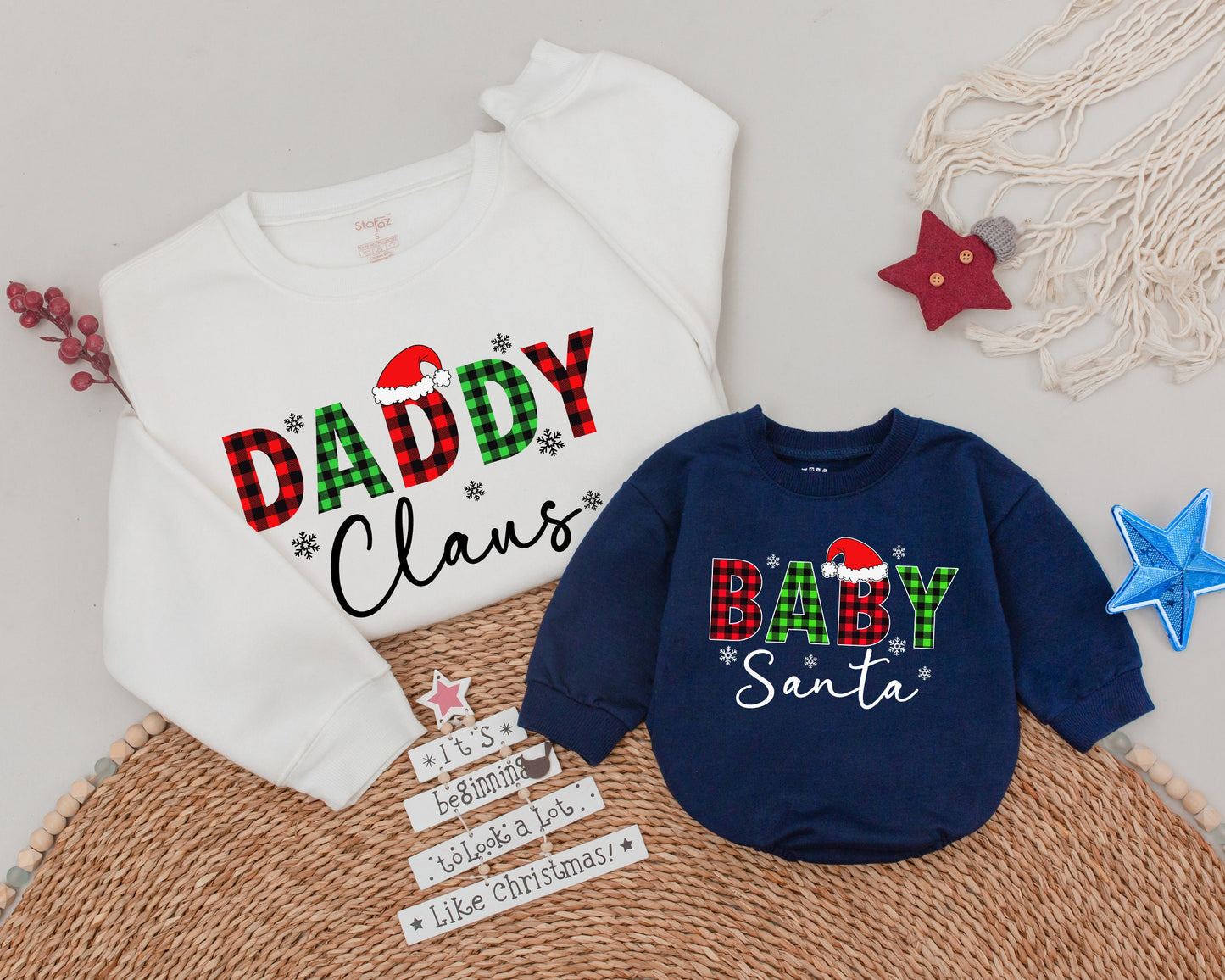 Daddy & Me Retro Christmas Sweatshirt: Family Holiday Matching Gift