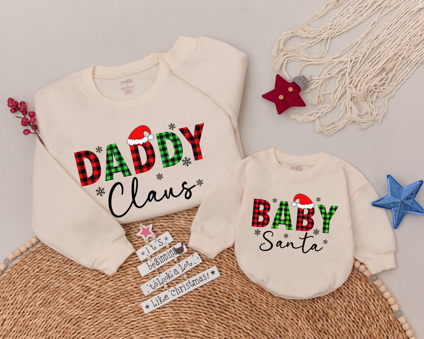 Daddy & Me Retro Christmas Sweatshirt: Family Holiday Matching Gift