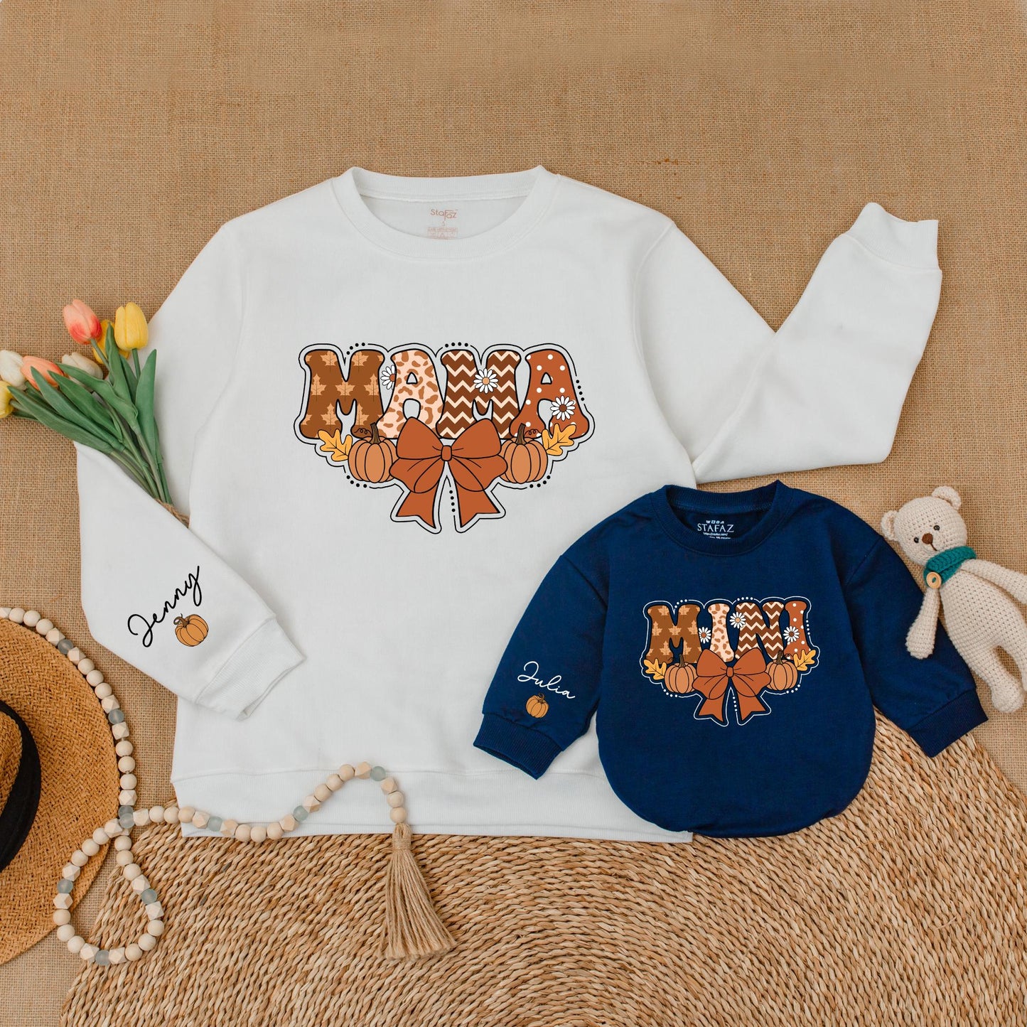 Mama & Mini Pumpkin Sweaters: Mommy & Me Fall Matching Outfit