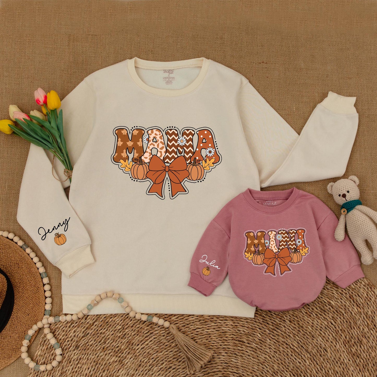 Mama & Mini Pumpkin Sweaters: Mommy & Me Fall Matching Outfit