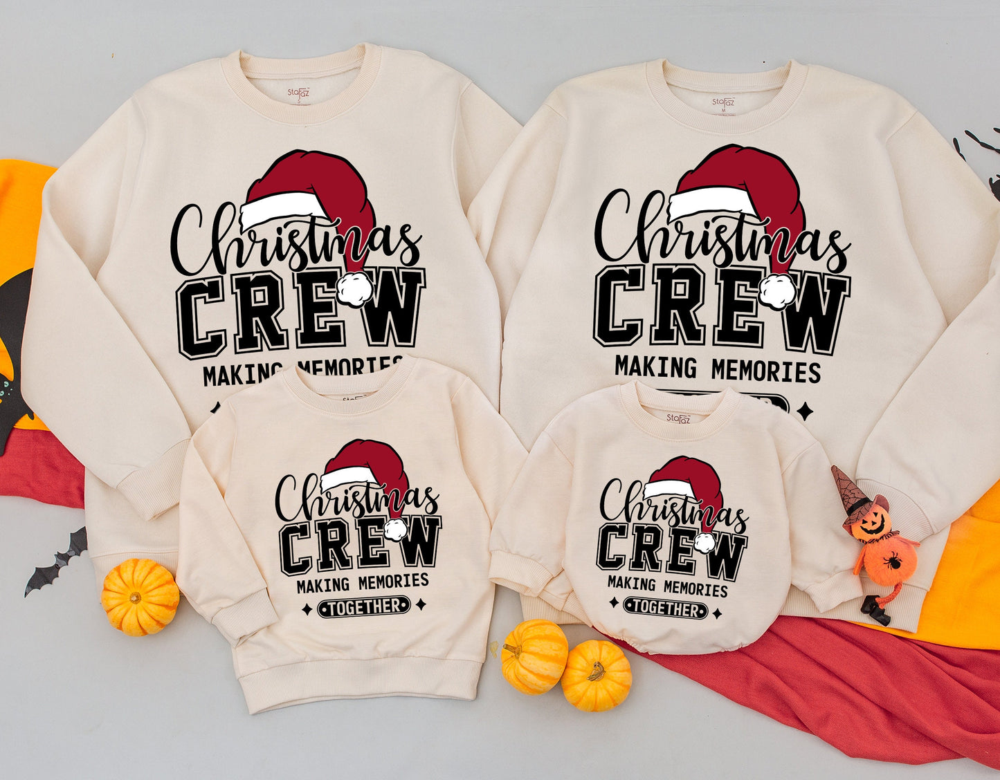 Matching Family Christmas Crew Sweatshirts – Retro Style Outfits