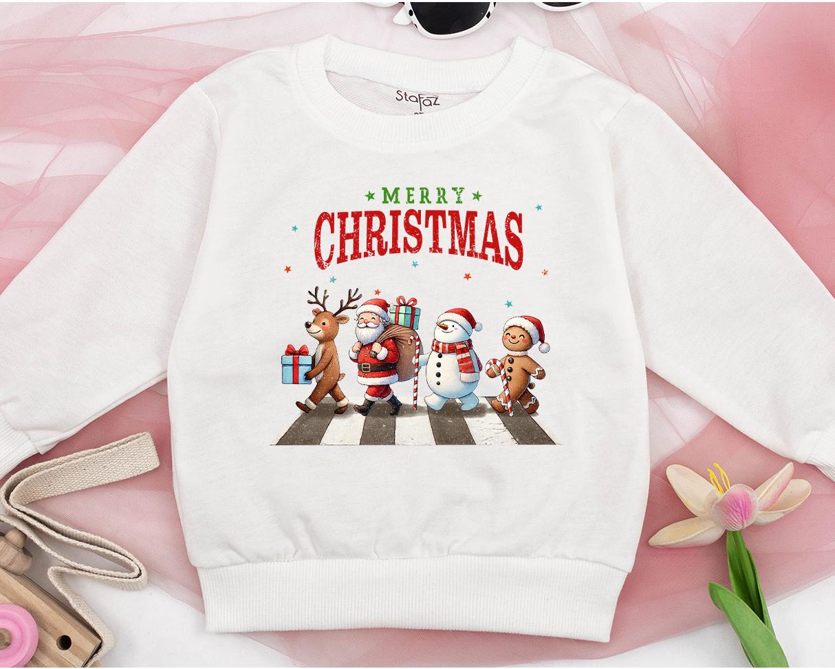 Merry Christmas Reindeer & Santa Baby Romper Toddler Sweatshirt Family Matching Festive Fun Gift