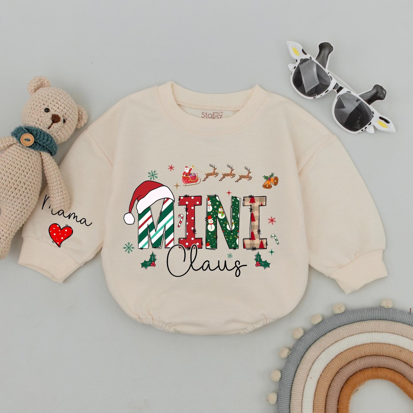 Matching Family Christmas Sweatshirts: Mama and Mini Claus Outfits