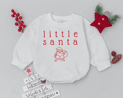 Retro Baby Santa Romper, Newborn Holiday Outfit, Custom Christmas Gift