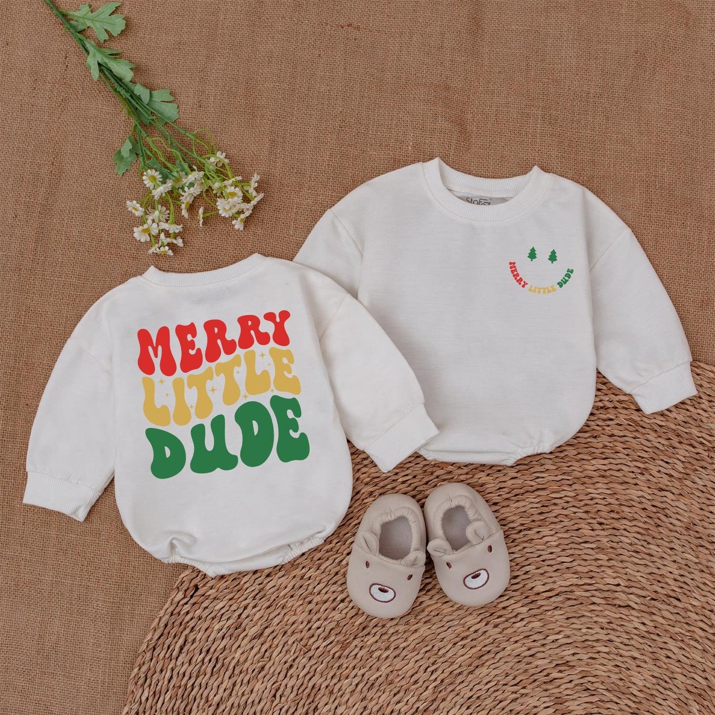 Festive Bubble Romper: 1st Christmas Baby Bodysuit & Shower Gift