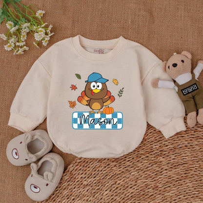 Custom Thanksgiving Baby Romper - Fall Personalized Newborn Outfit