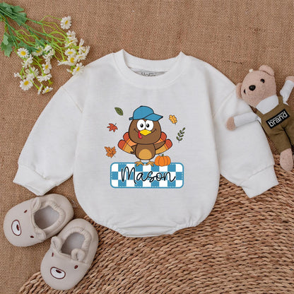 Custom Thanksgiving Baby Romper - Fall Personalized Newborn Outfit