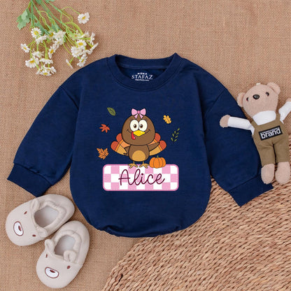 Thanksgiving Baby Romper: Personalized Fall Outfit, Newborn Gift Set