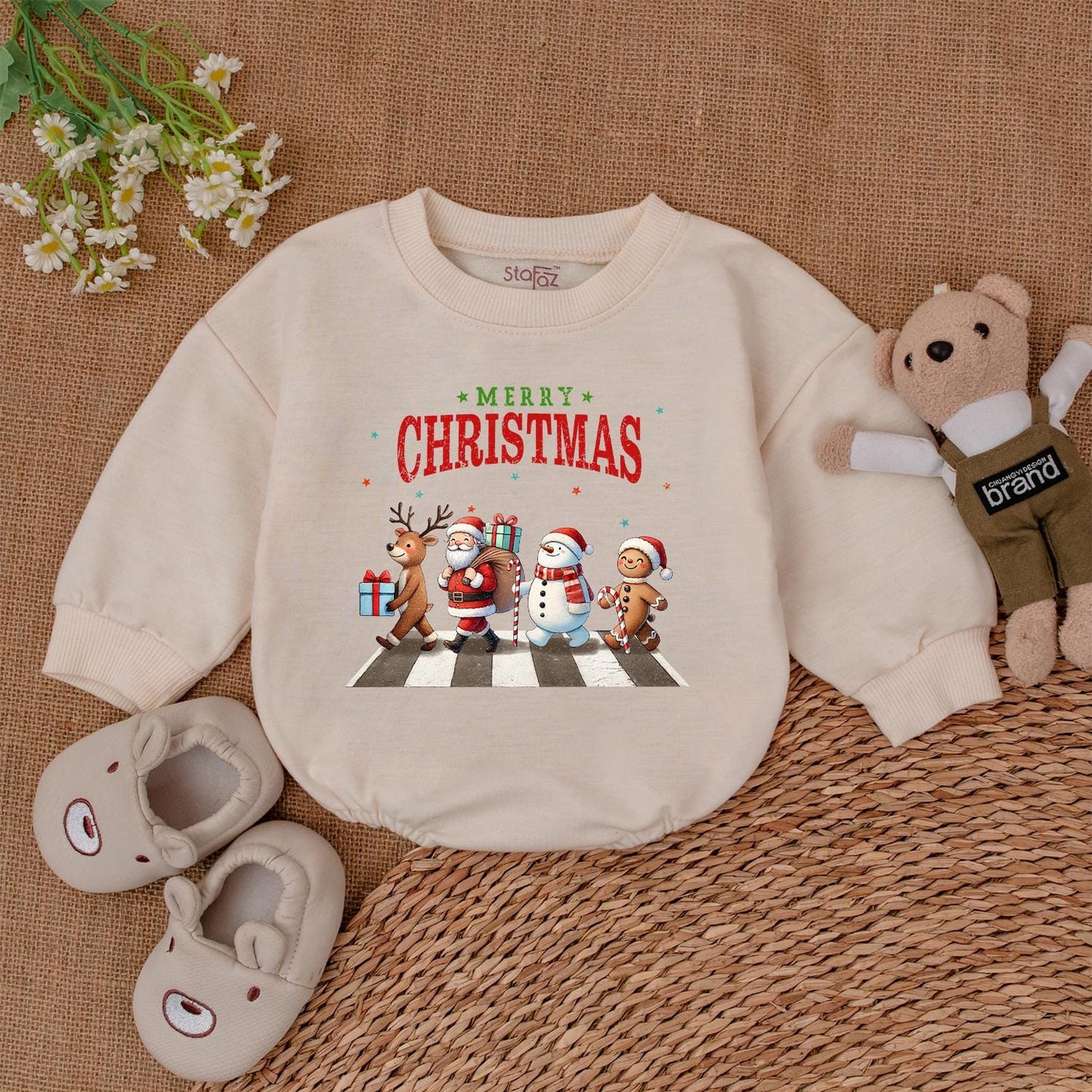 Retro Christmas Baby Bodysuit: First Christmas Outfit & Gift