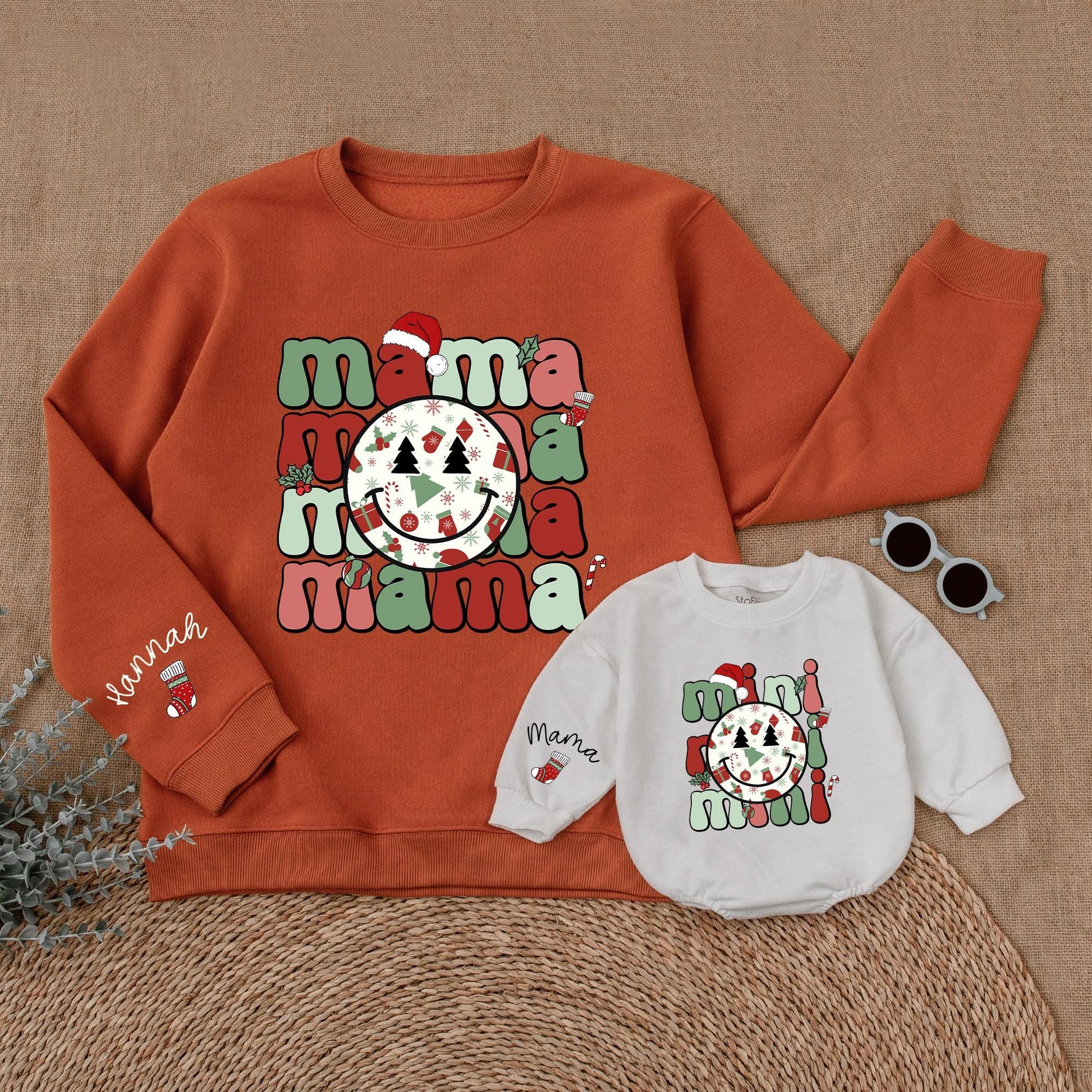 Matching Mama & Mini Christmas Smiley Sweatshirt - Mommy & Me Outfits