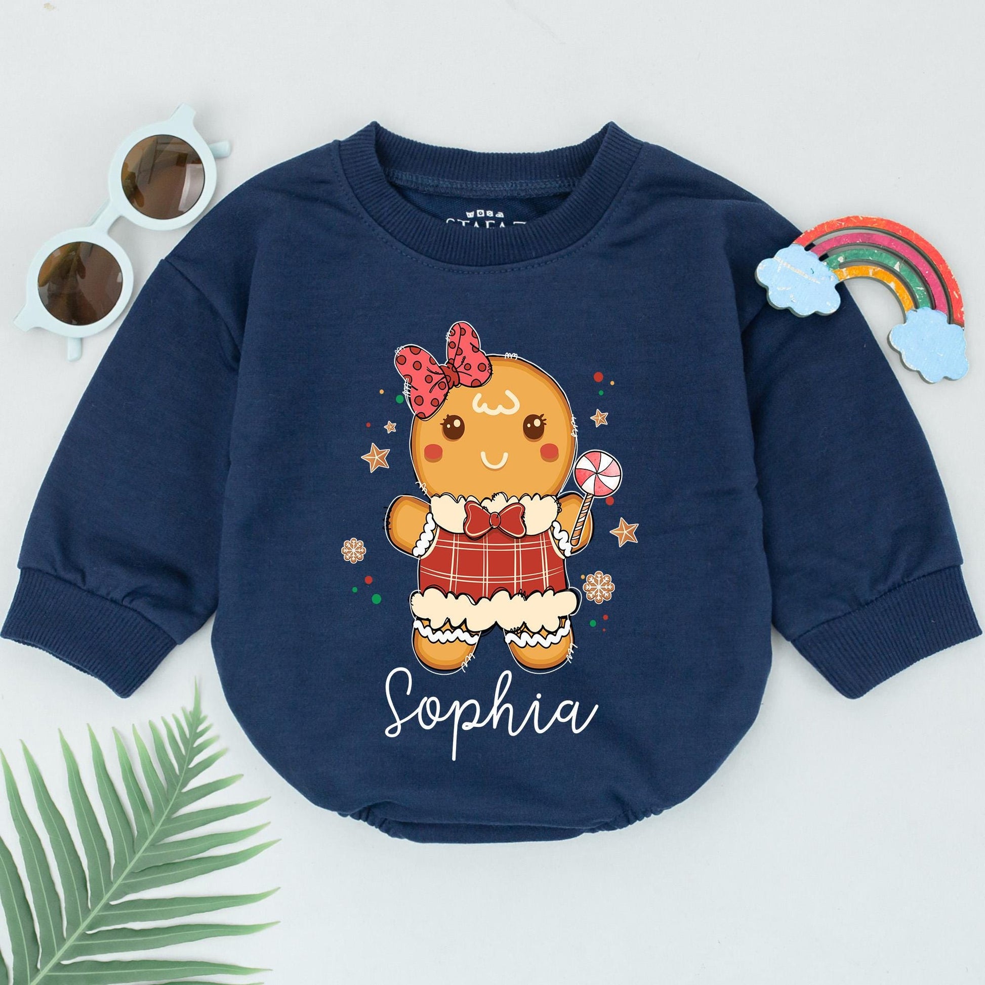 Gingerbread Christmas Romper - Personalized Newborn & Baby Gift