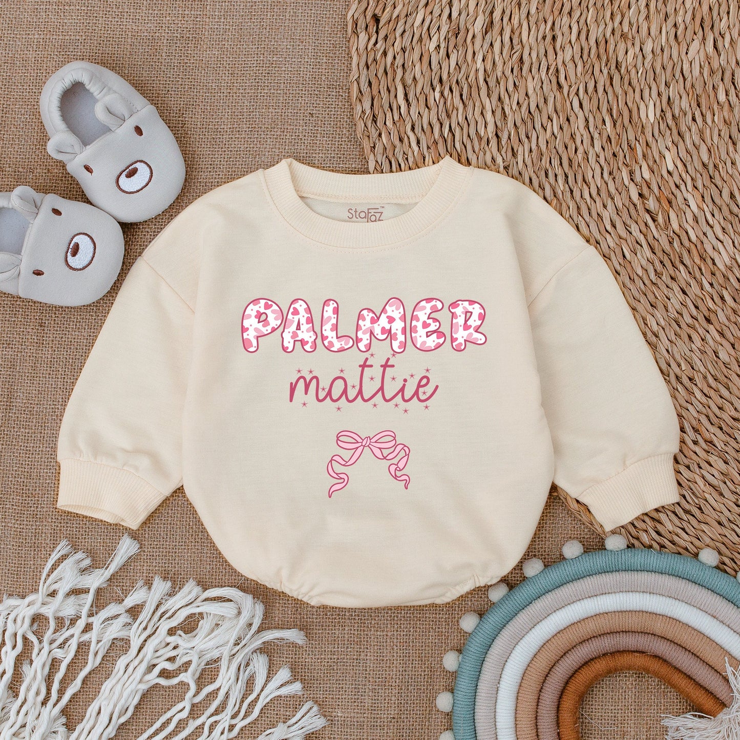 Custom Blue Baby Romper Sweatshirt - Oversized & Personalized