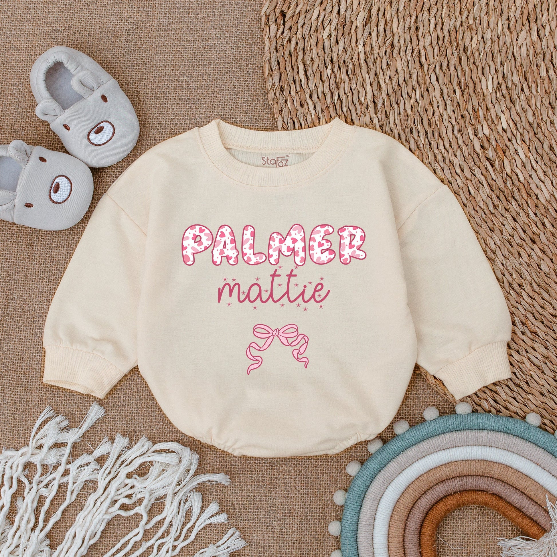 Custom Blue Baby Romper Sweatshirt - Oversized & Personalized