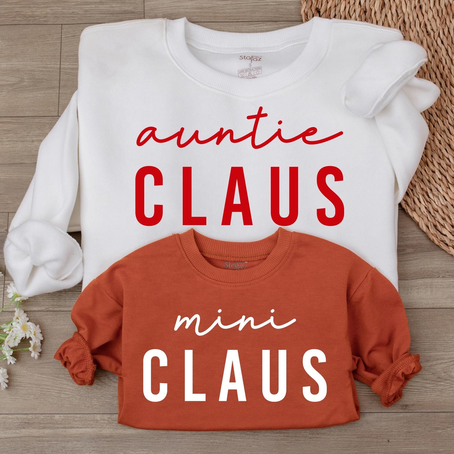 Matching Auntie Claus & Mini Claus Sweatshirt - Festive Gifts