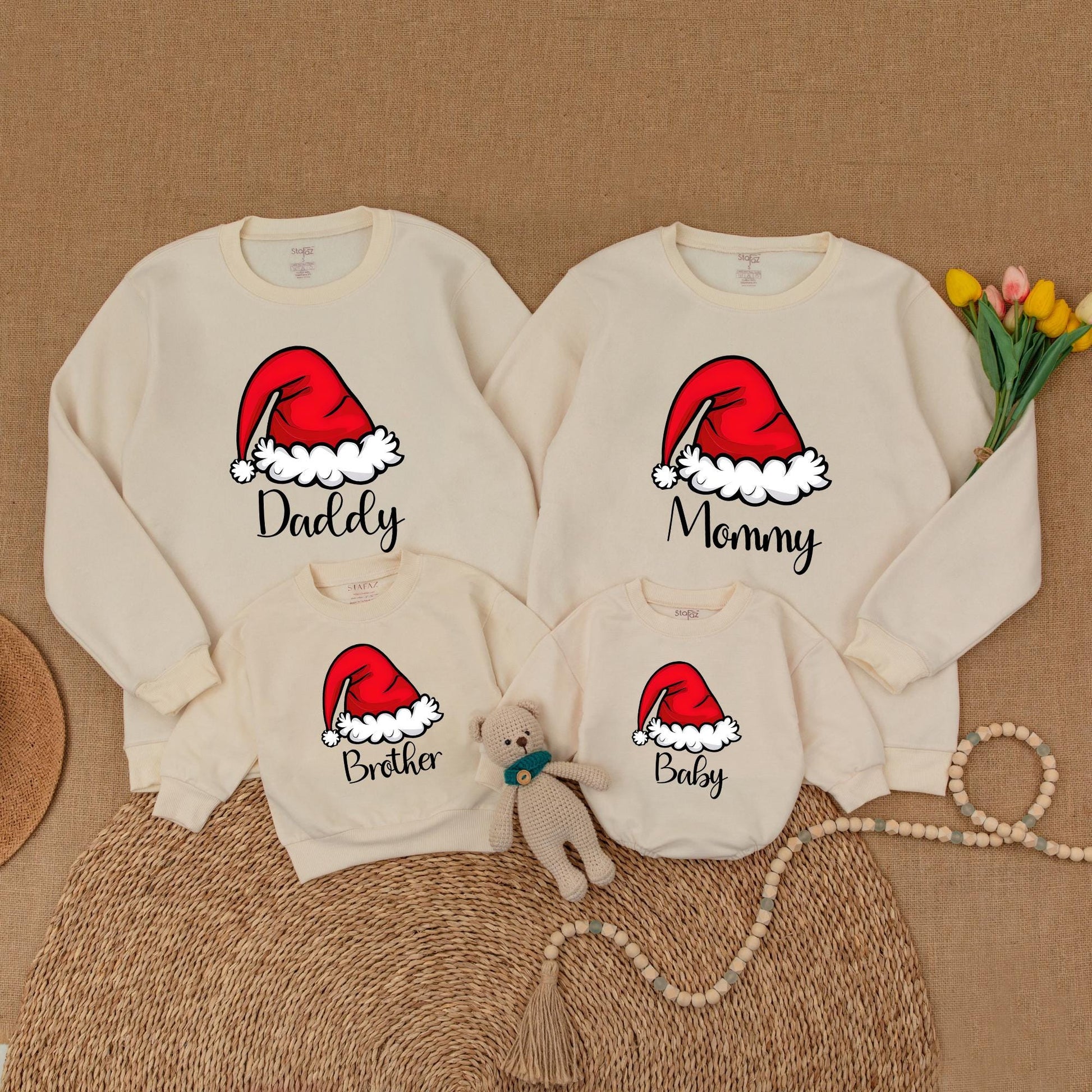 Festive Family Matching Outfits: Christmas Sweaters & Baby Rompers