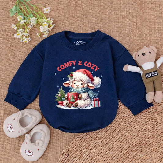 Retro Christmas Baby Romper: Cozy & Cute 1st Holiday Outfit