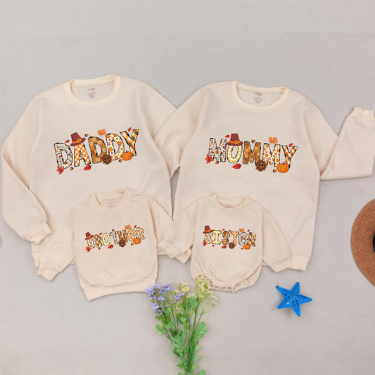 Matching Pumpkin Sweatshirts: Mama & Mini, Fall Family Outfits