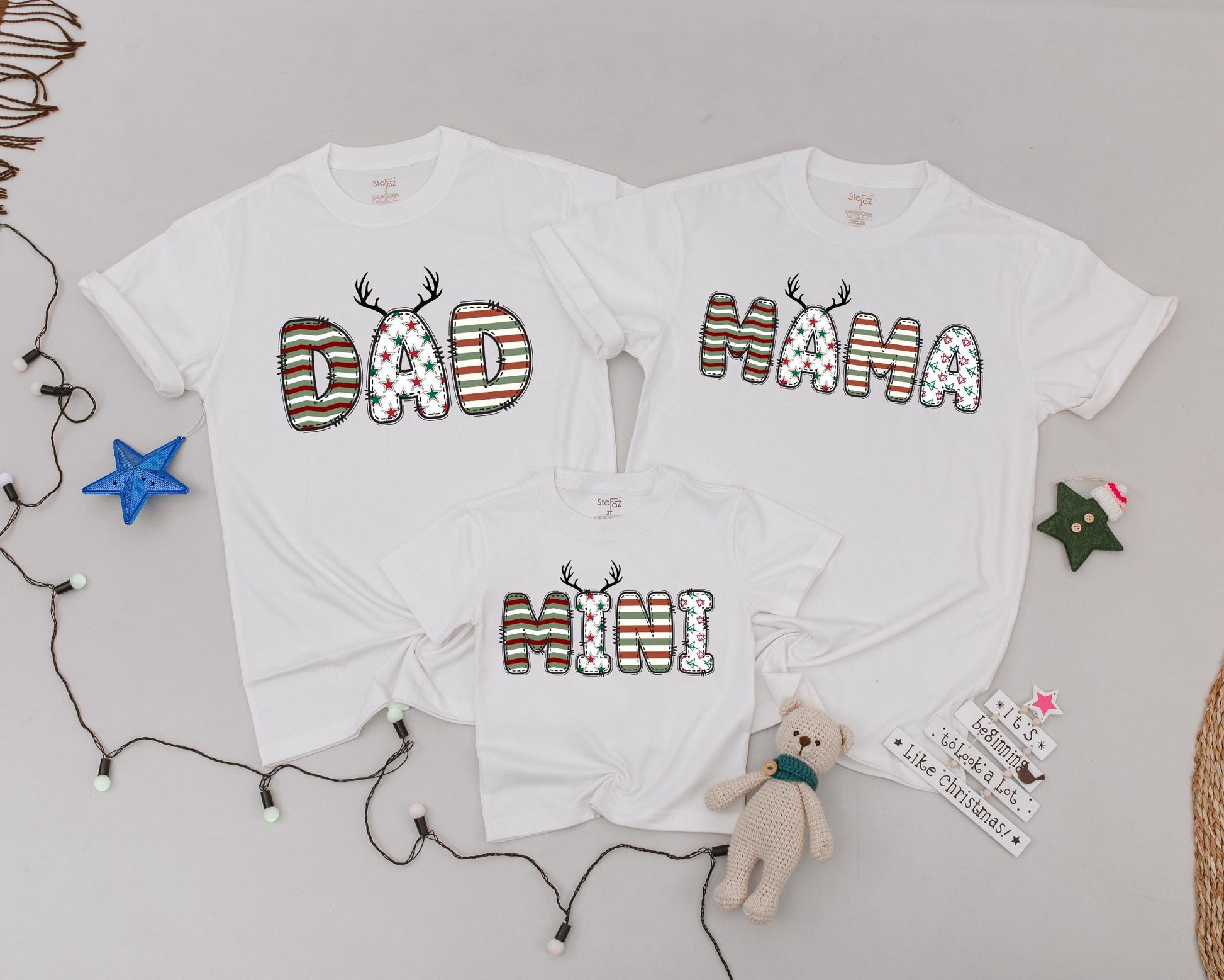 Matching Reindeer Christmas Shirts: Personalized Family Fun Tee