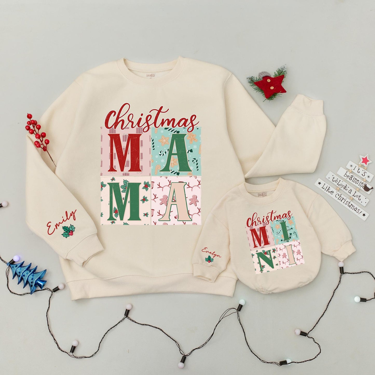 Mama & Mini Christmas Sweaters, Retro Holiday Outfits & Rompers