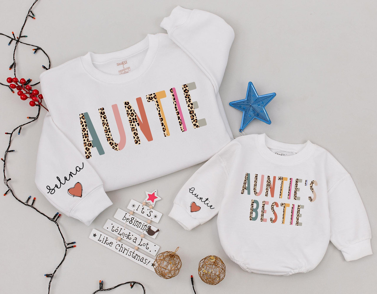 Auntie & Mini Matching Leopard Sweaters – Perfect Christmas Gift