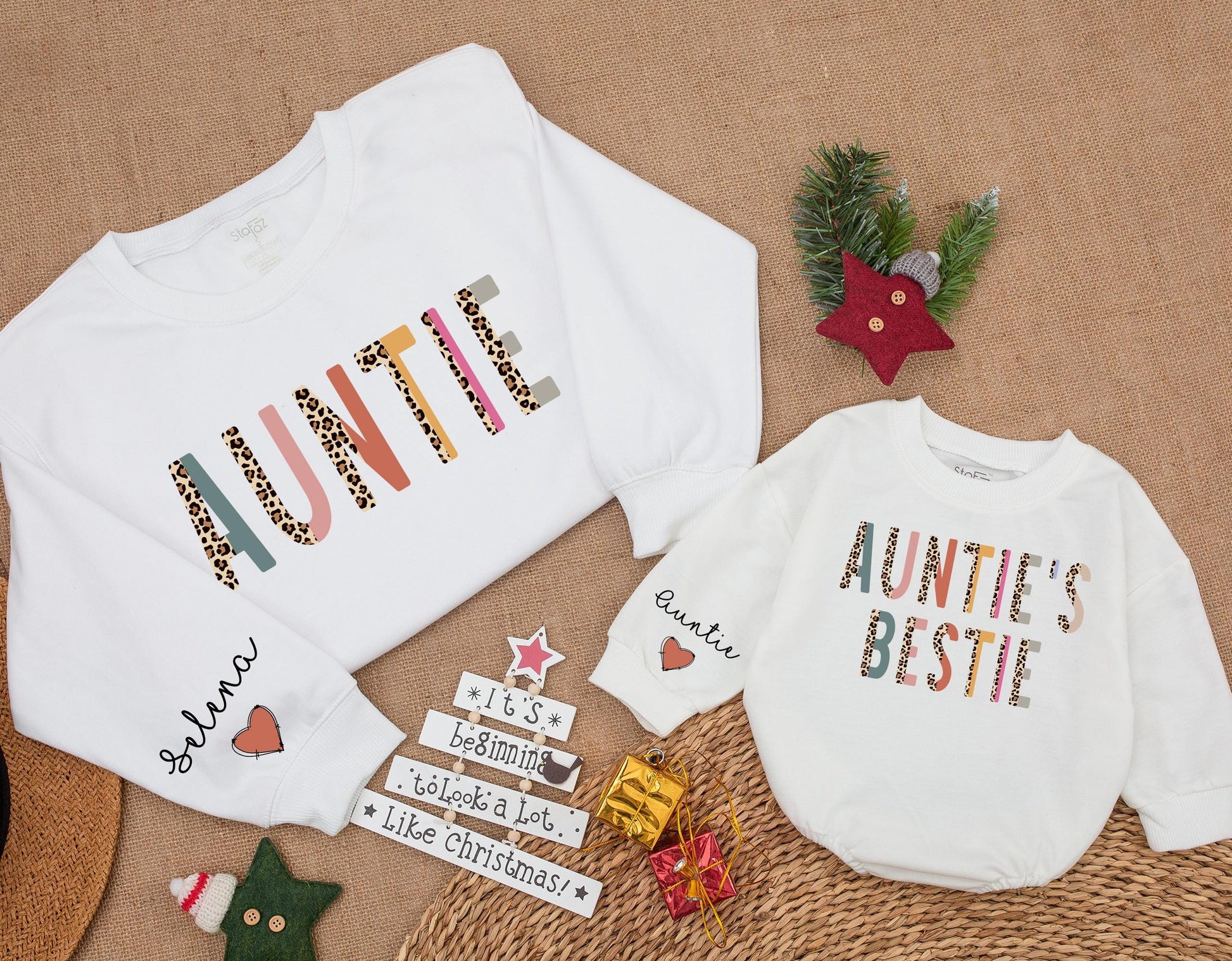 Auntie & Mini Matching Leopard Sweaters – Perfect Christmas Gift