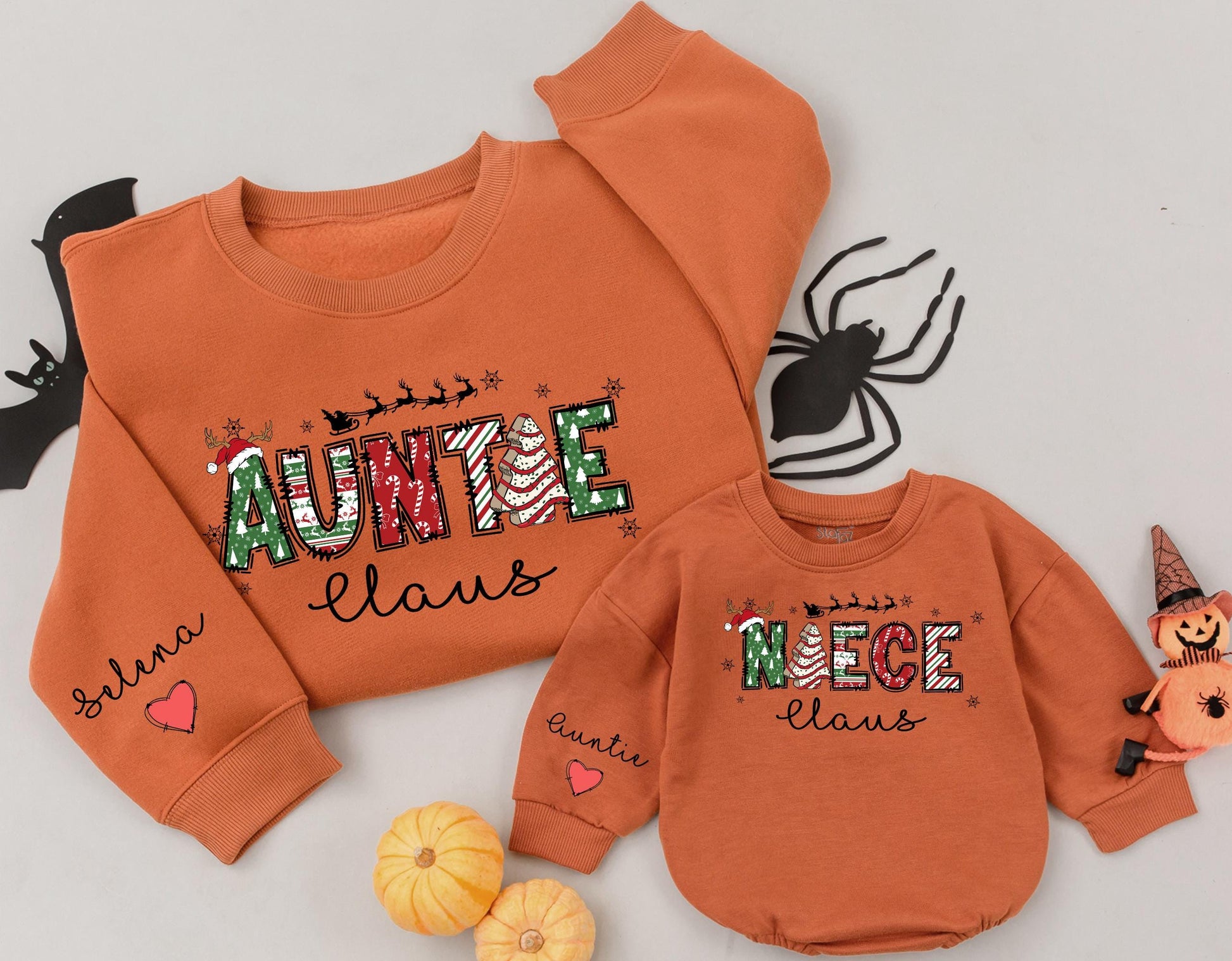 Auntie and Me Claus Sweatshirt Set – Perfect Christmas Gift