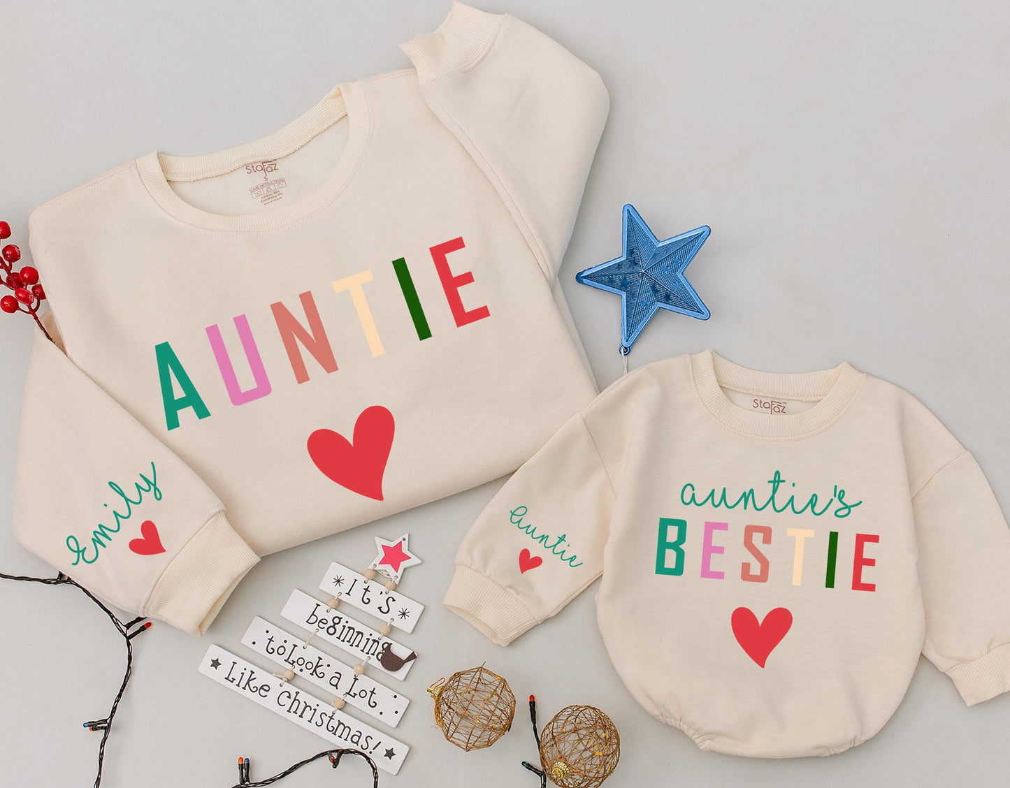 Auntie & Me Matching Sweaters: Personalized Gift for Niece/Nephew