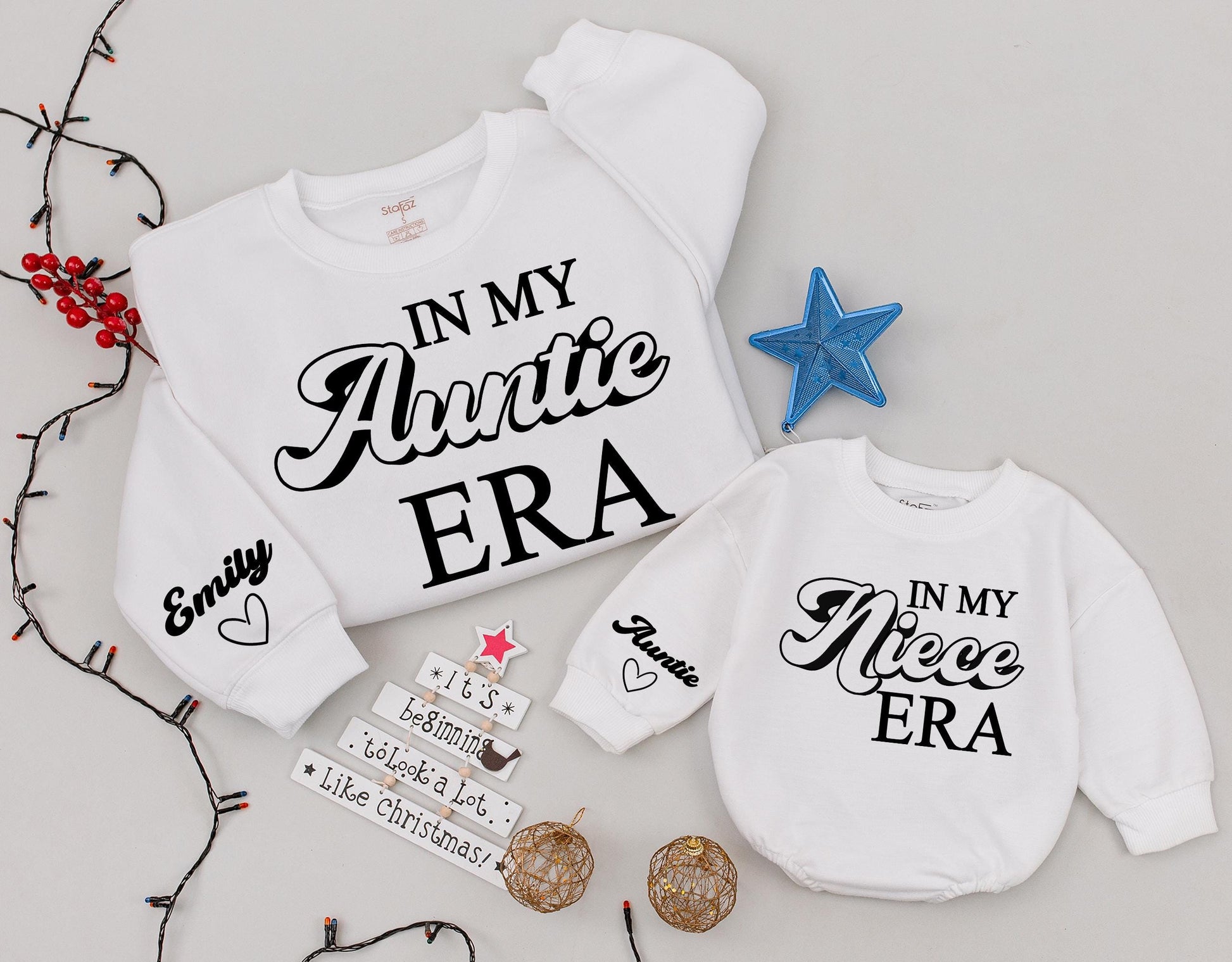 Custom Auntie Era Sweatshirt: Gift for Aunt, Niece, Nephew