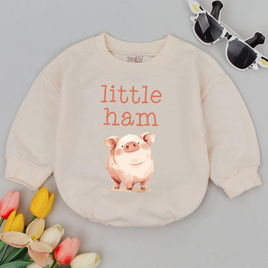 Little Ham Pig Baby Romper Cute Watercolor Piggy Farm Animal Baby Shower Gift Newborn Outfit