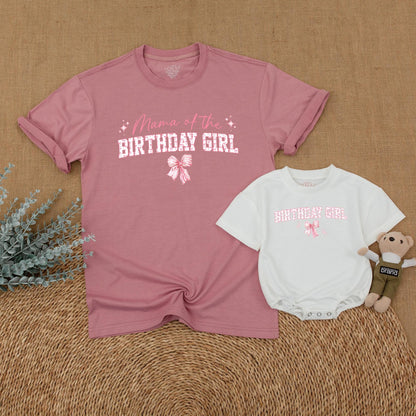 Pink Bow 1st Birthday Family Set: Mommy & Baby Matching Outfits