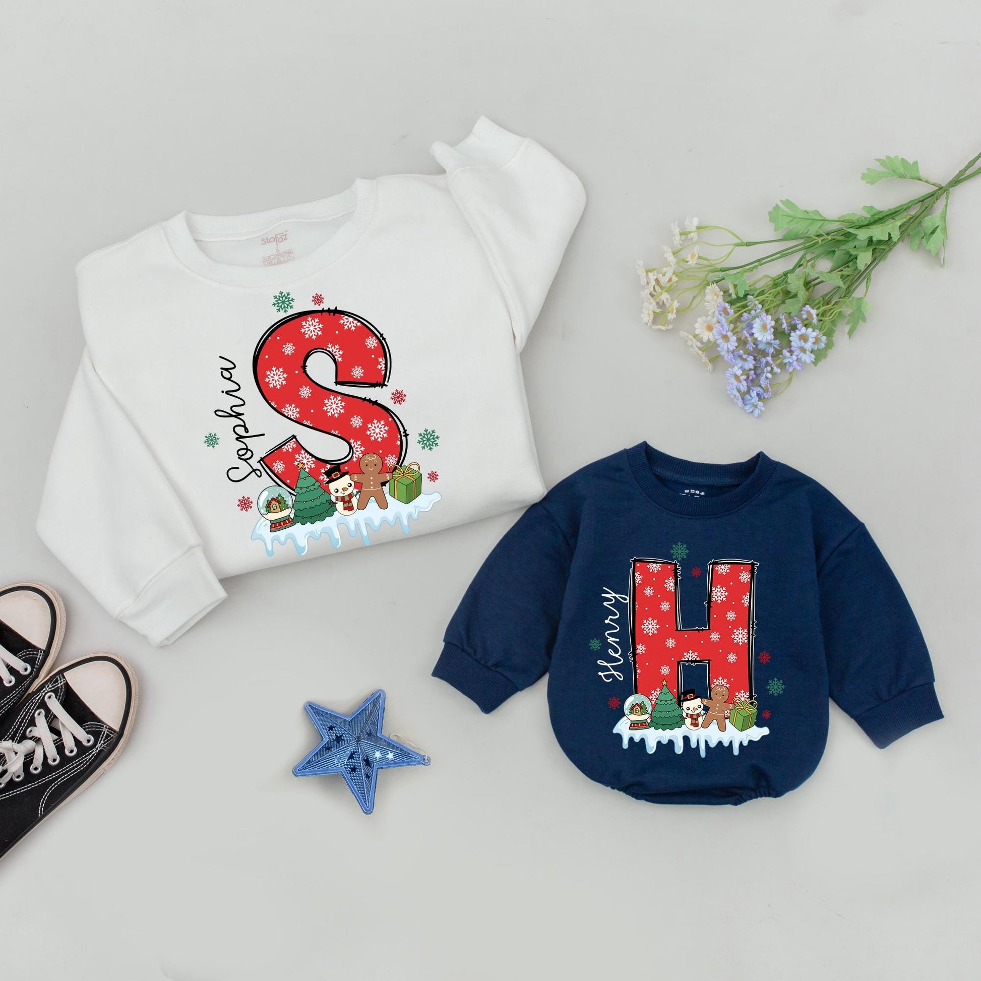 Customized Family Christmas Sweatshirts, Mommy & Me, Holiday Gifts