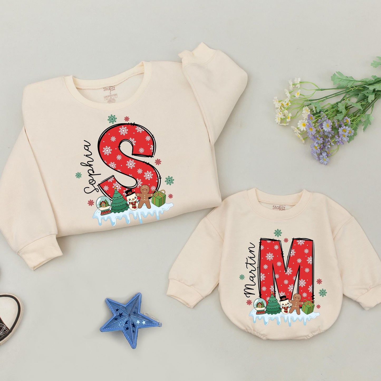 Customized Family Christmas Sweatshirts, Mommy & Me, Holiday Gifts