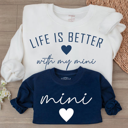 Matching Family Sweatshirts: Auntie, Mama, and Mini Retro Outfits