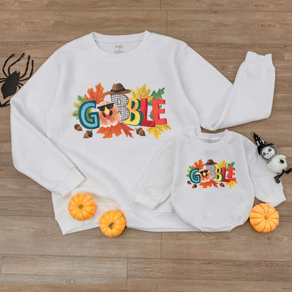 First Thanksgiving Baby Outfit: Pumpkin Romper & Turkey Day Sweatshirt