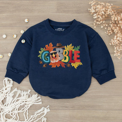 First Thanksgiving Baby Outfit: Pumpkin Romper & Turkey Day Sweatshirt