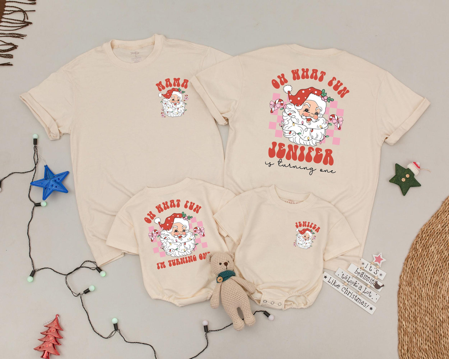 Vintage Santa Baby's First Christmas Shirt - Family Matching Outfit
