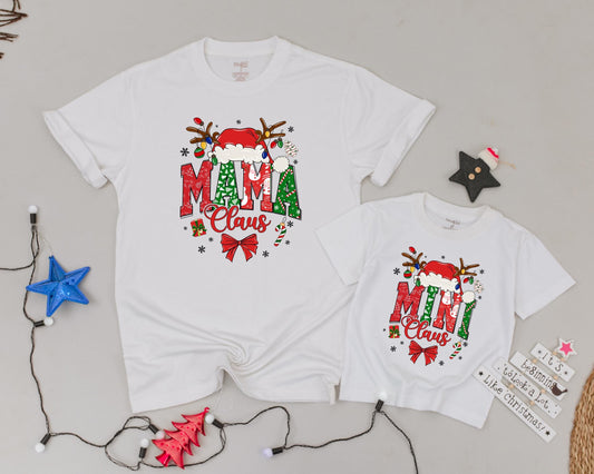 Matching Vintage Christmas Shirts - Personalized Family Claus Tees