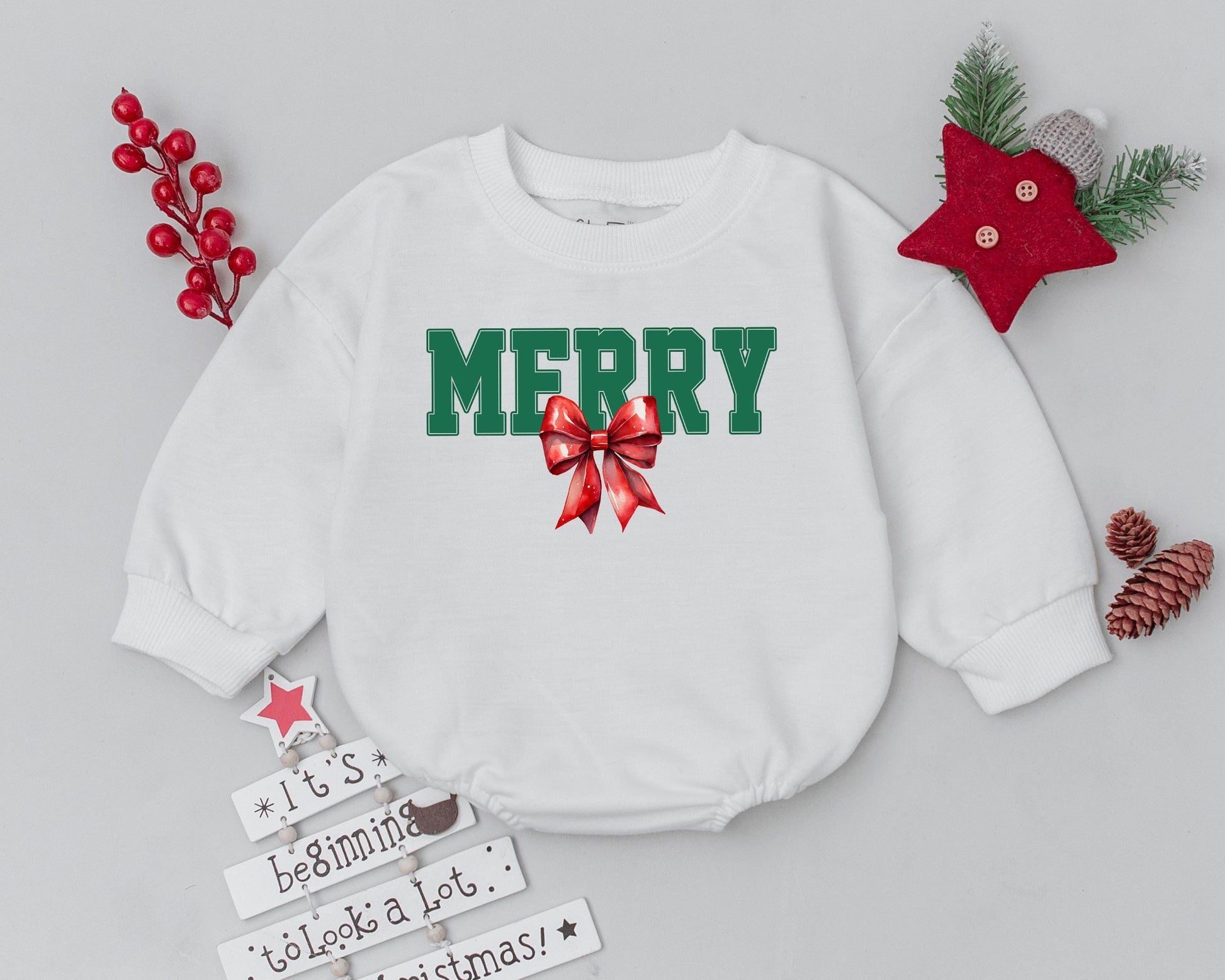 Festive Bow Romper: Newborn Holiday Outfit & Baby Shower Gift