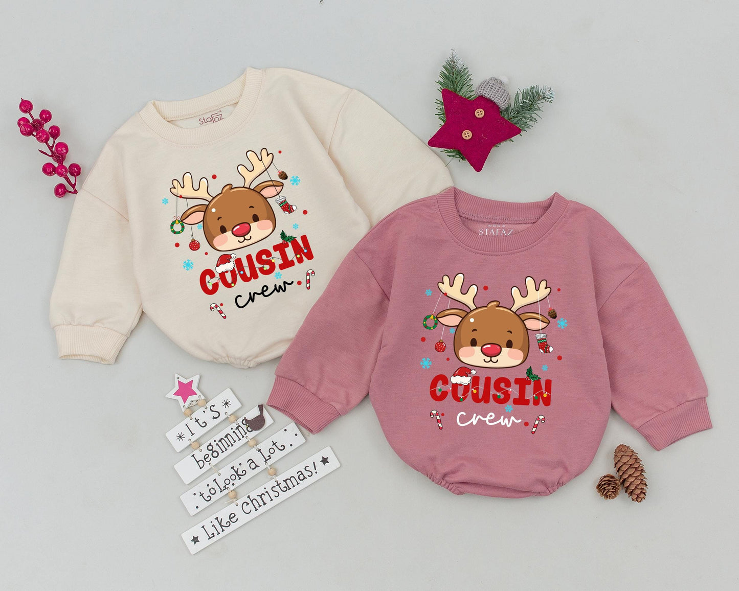 Festive Reindeer Baby Romper: Christmas Outfit & Baby Shower Gift